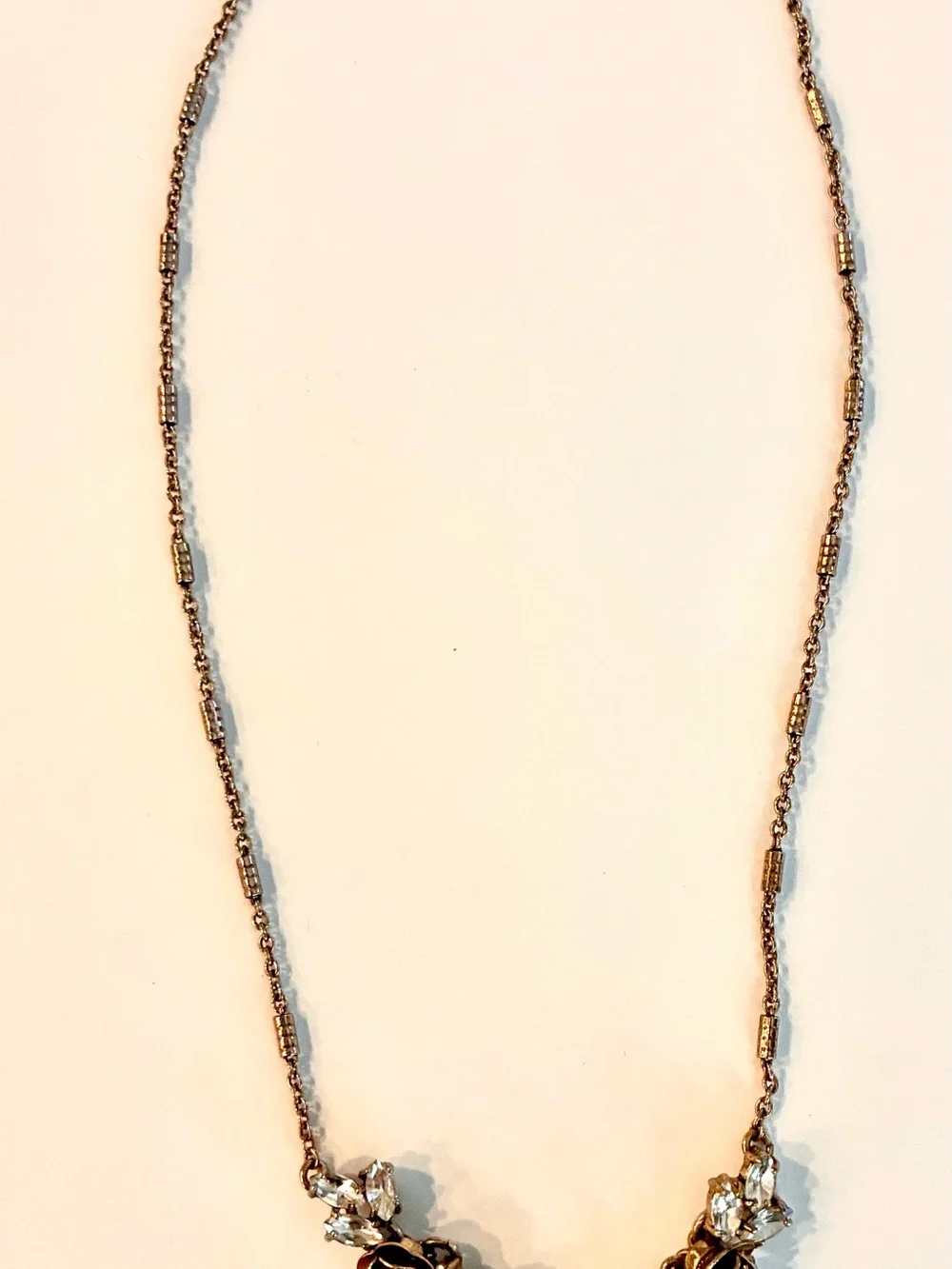 Chloe + Isabel Clear Crystal Floral Necklace with Gold Accents